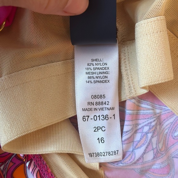 Kim Gravel x Swimsuits For All Blouson Tankini Pink Multi Print Size 16 Swim - Picture 4 of 6